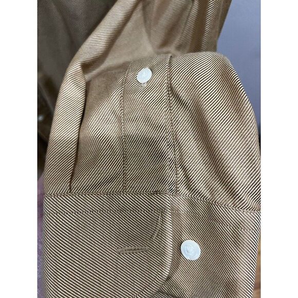 Kenneth Roberts Platinum Button Up Dress Shirt Mens 16 1/2 32/33 Tan - Picture 4 of 8